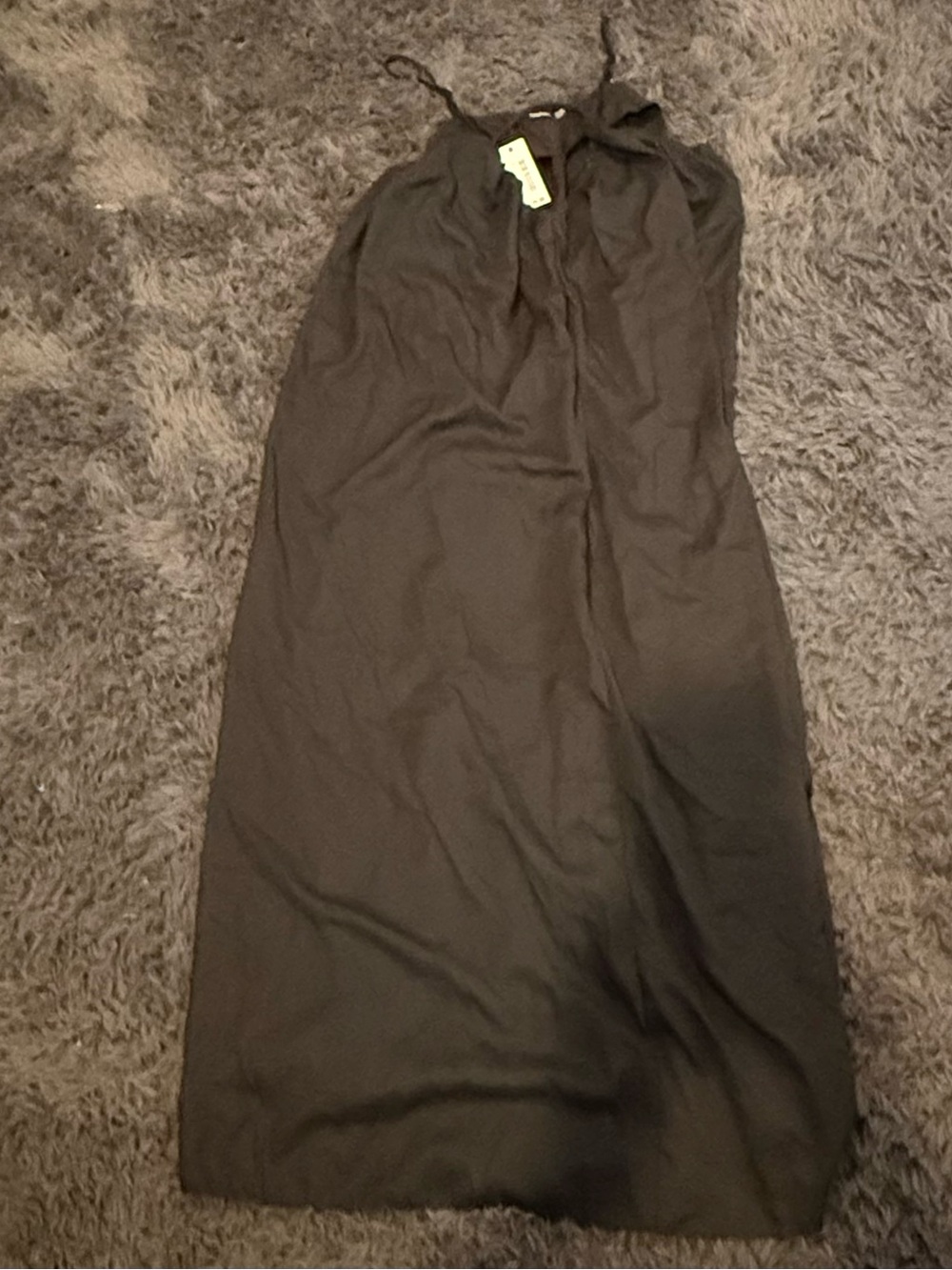 Boohoo Black Halter Maxi Dress with Neck Tie